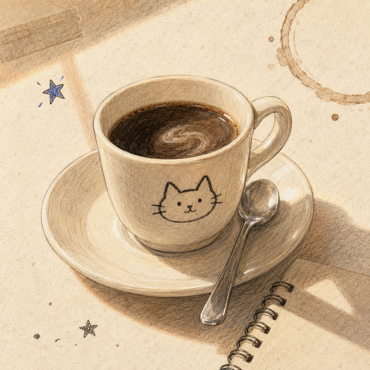 猫のマグカップと放課後のコーヒー