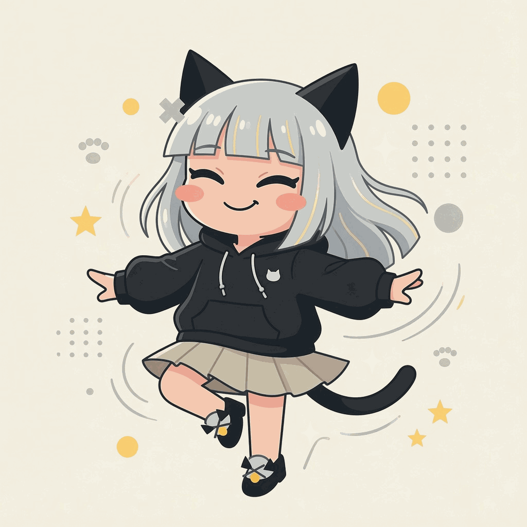 楽しそうに踊るデフォルメのノン