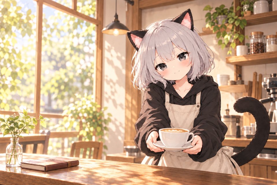 コーヒーを差し出すノン